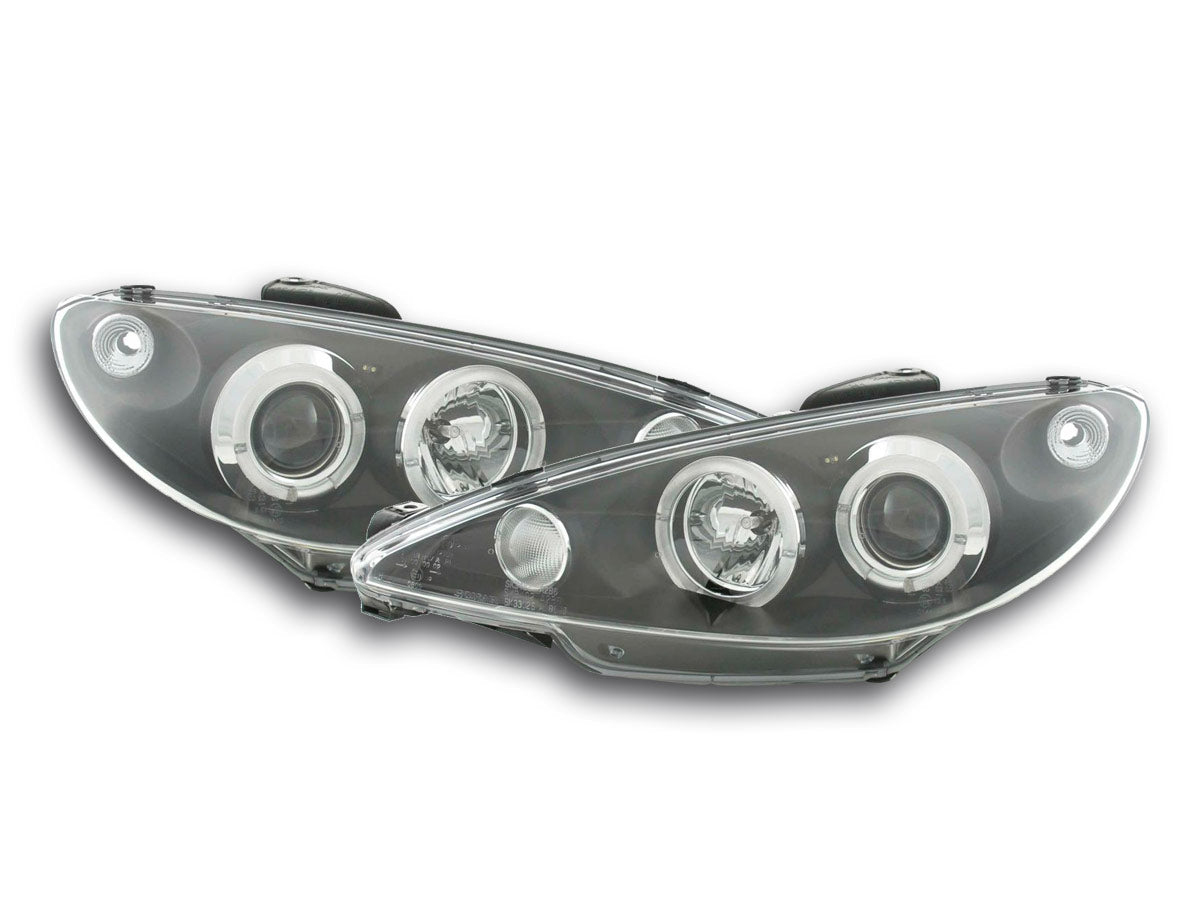 Scheinwerfer Set Peugeot 206 98-03 schwarz Scheinwerfer Set Peugeot 206 98-03 schwarz